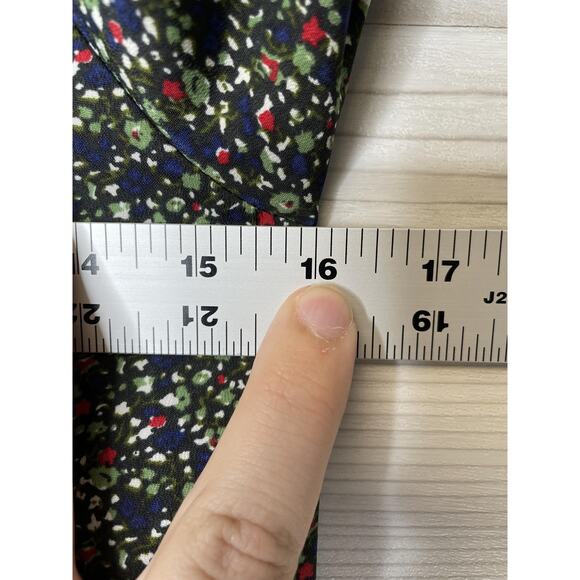 BCBGeneration Dress Womens XS Black Multi Cold Shoulder V-Neck Floral K0L6H109 - Picture 5 of 12